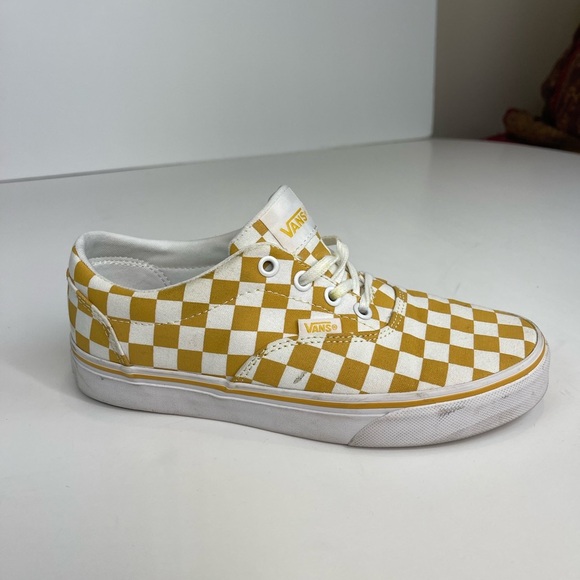 Vans Yellow Checkerboard Lace Up Skate Sneakers - Picture 12 of 15